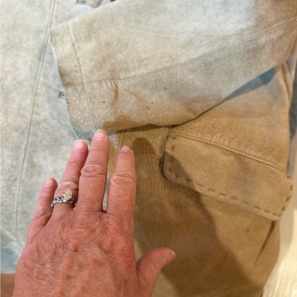 Eddie Bauer Seattle Vintage Suede-Leather Washable Women's Tan  Jacket, size XS - Picture 15 of 16